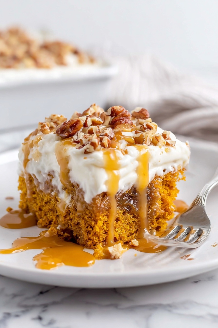 Pumpkin Poke Cake - Serving Suggestion