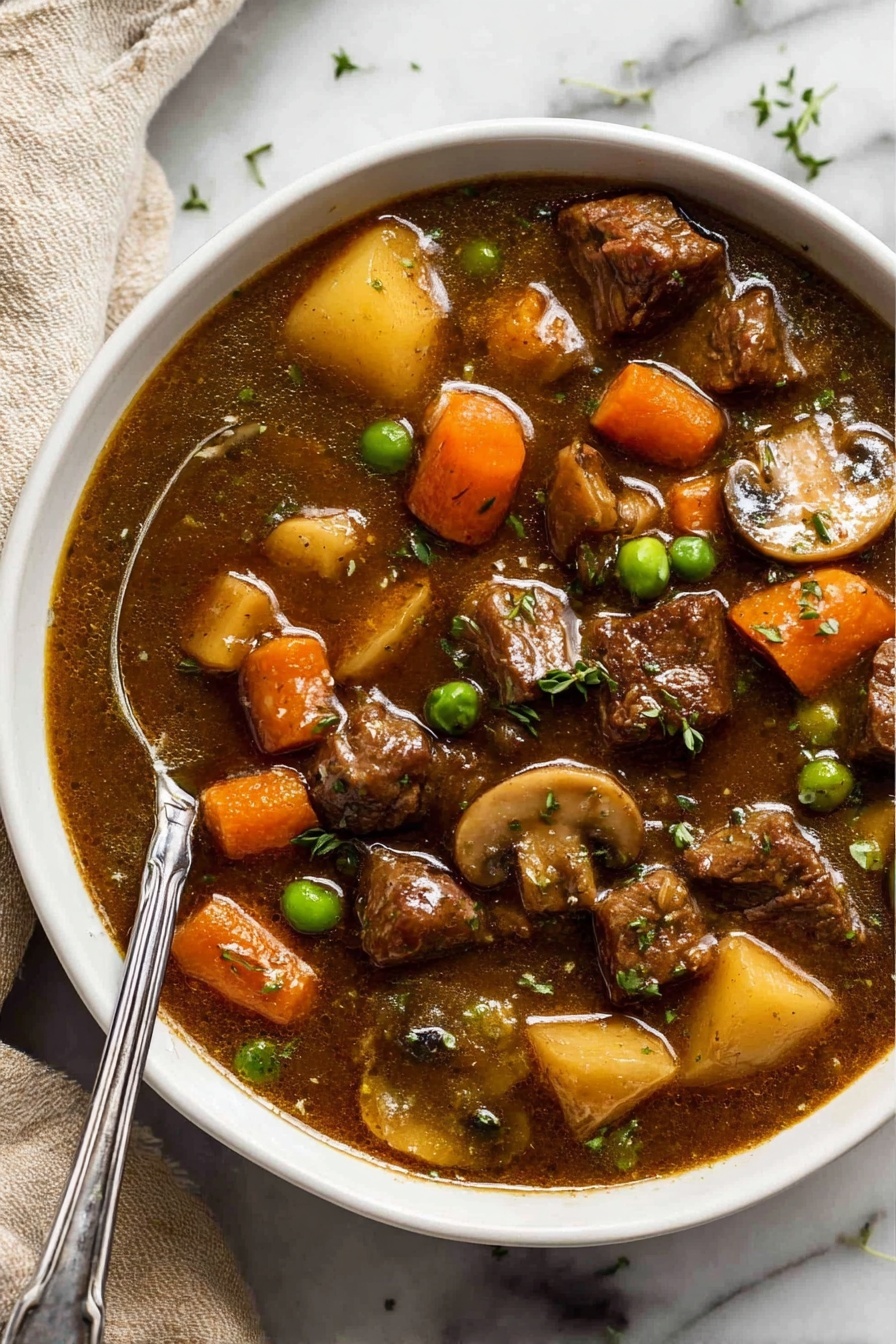 Guinness vegetable soup - Serving Suggestion