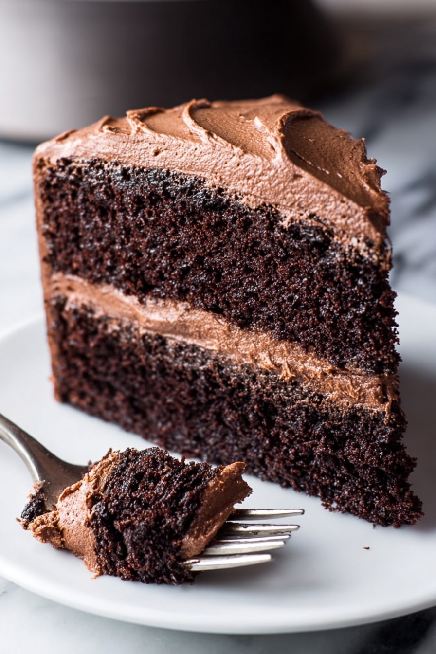 Vegan Chocolate Cake - Serving Suggestion