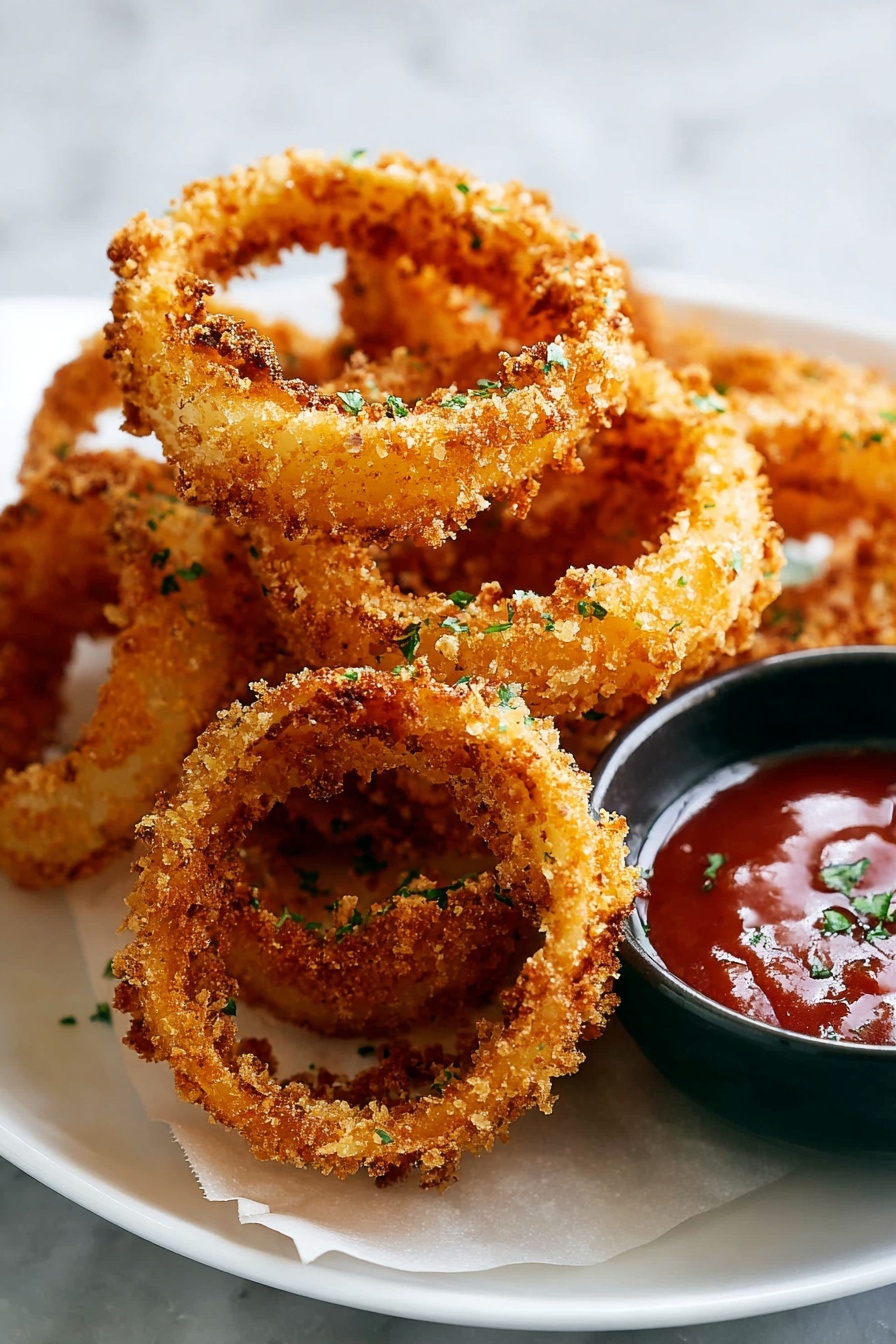 baked onion rings - Serving Suggestion
