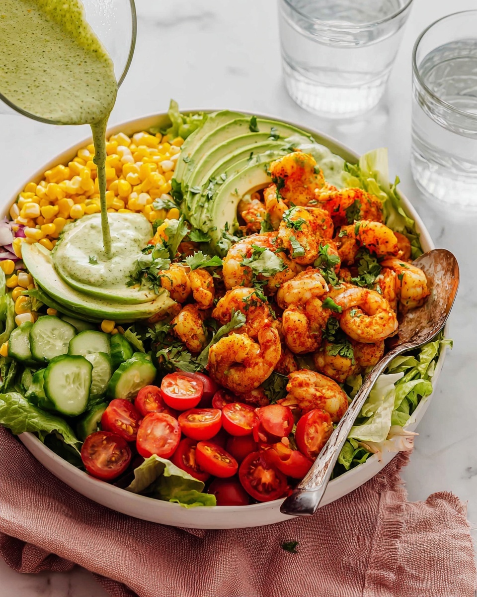 Blackened Shrimp Salad - Serving Suggestion