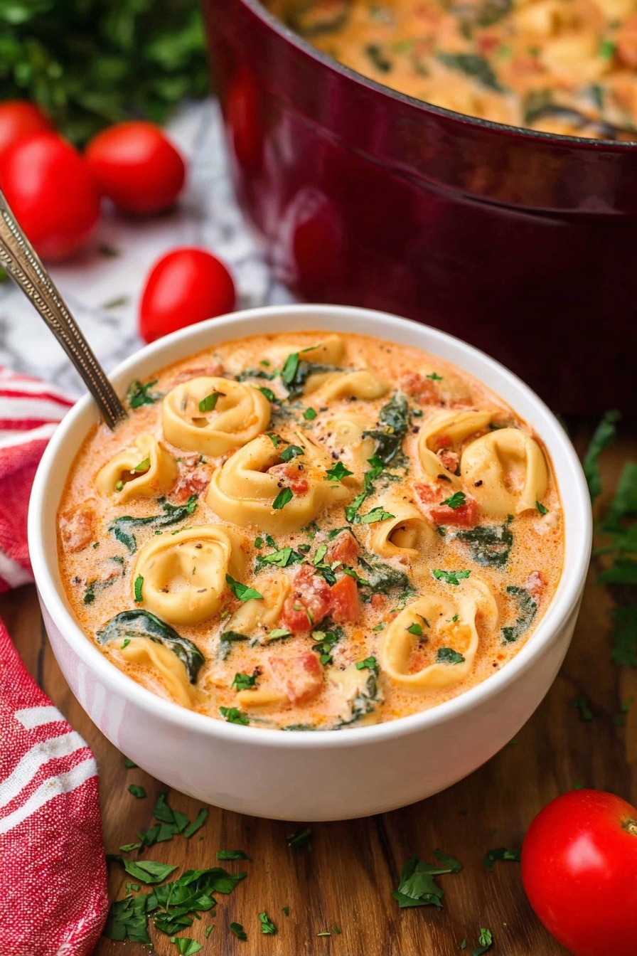 Creamy Tortellini Soup - Serving Suggestion