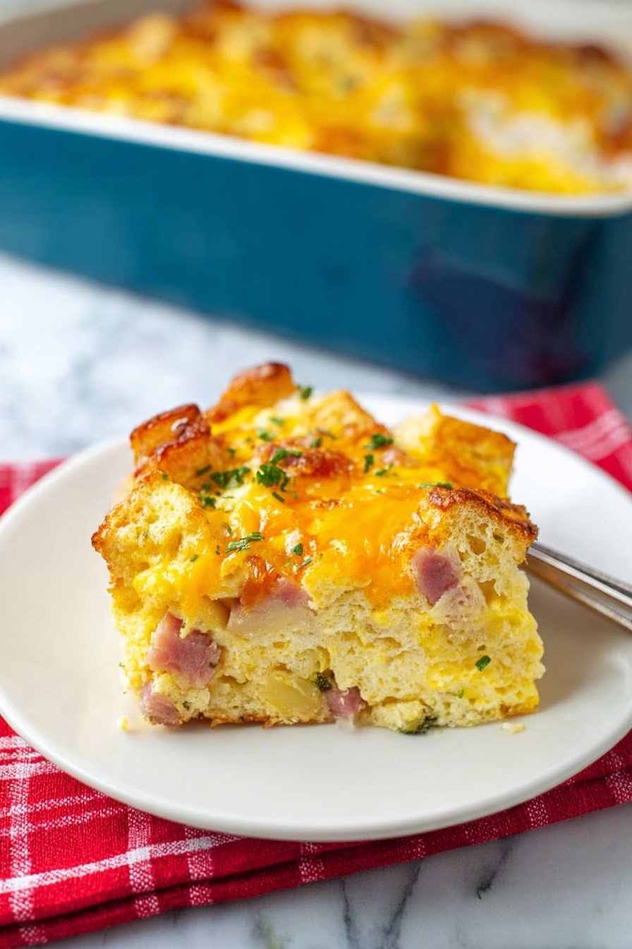 ham and cheese bread pudding - Serving Suggestion