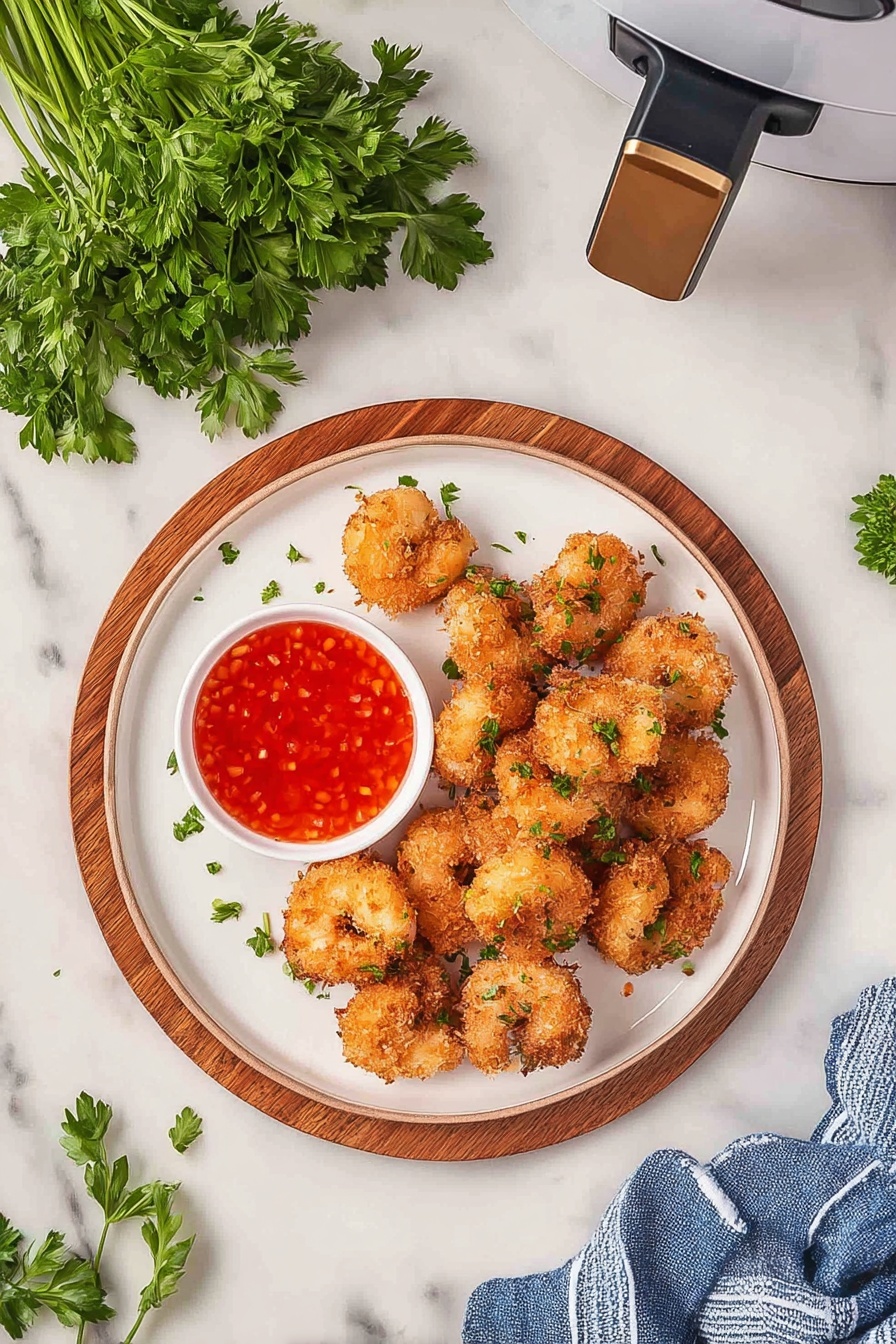 The image shows a close-up of many crispy, golden brown fried snacks that look round and slightly irregular in shape. Their texture is crunchy with a rough surface covered with coarse, light brown crumbs. Small bits of green herbs are sprinkled on top, adding a touch of color. The fried pieces are piled together, filling the whole frame, and the background is blurred dark, making the golden pieces stand out clearly. photo taken with an iphone --ar 2:3 --v 7
