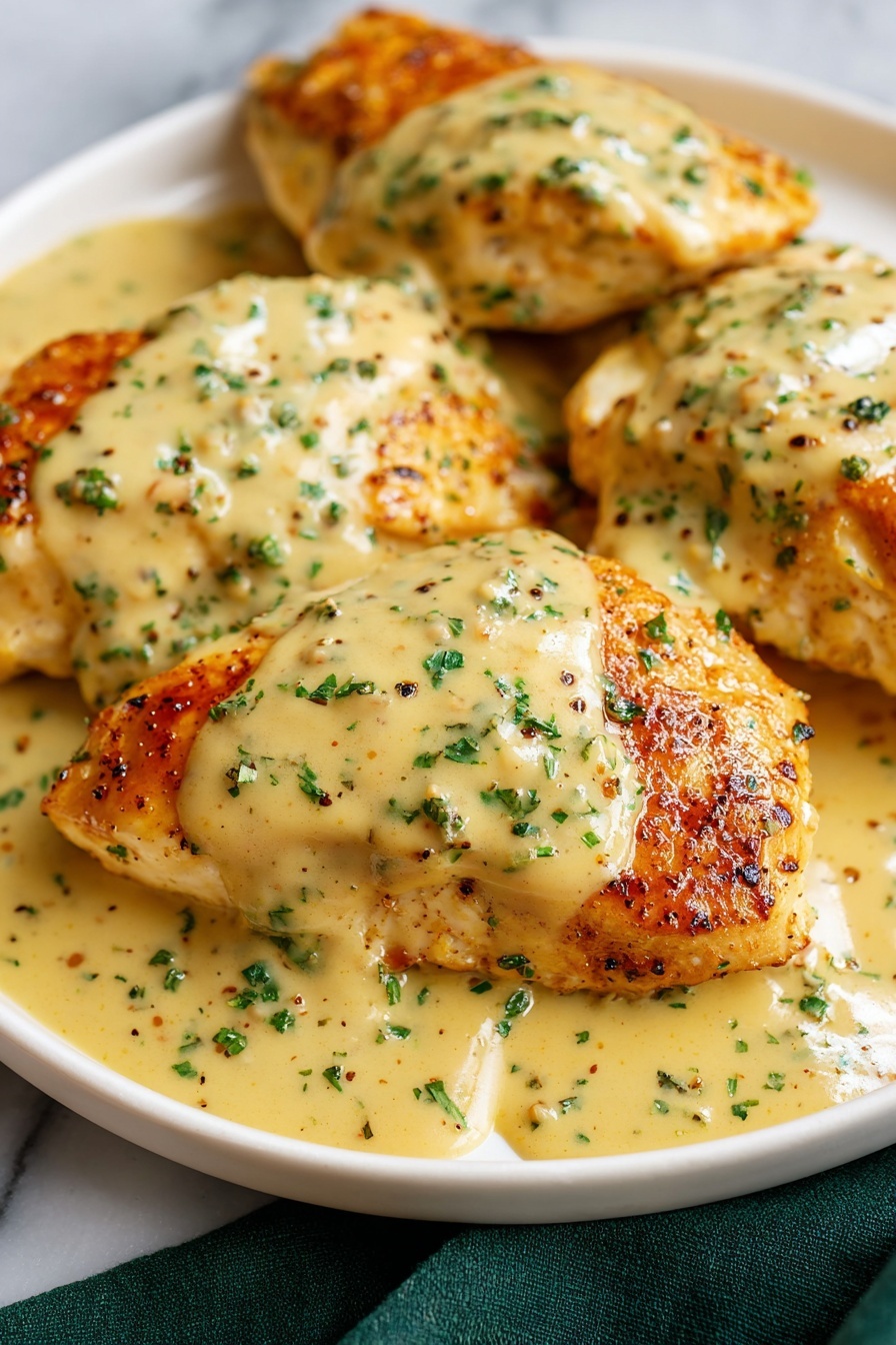 Creamy Dijon Mustard Chicken - Serving Suggestion