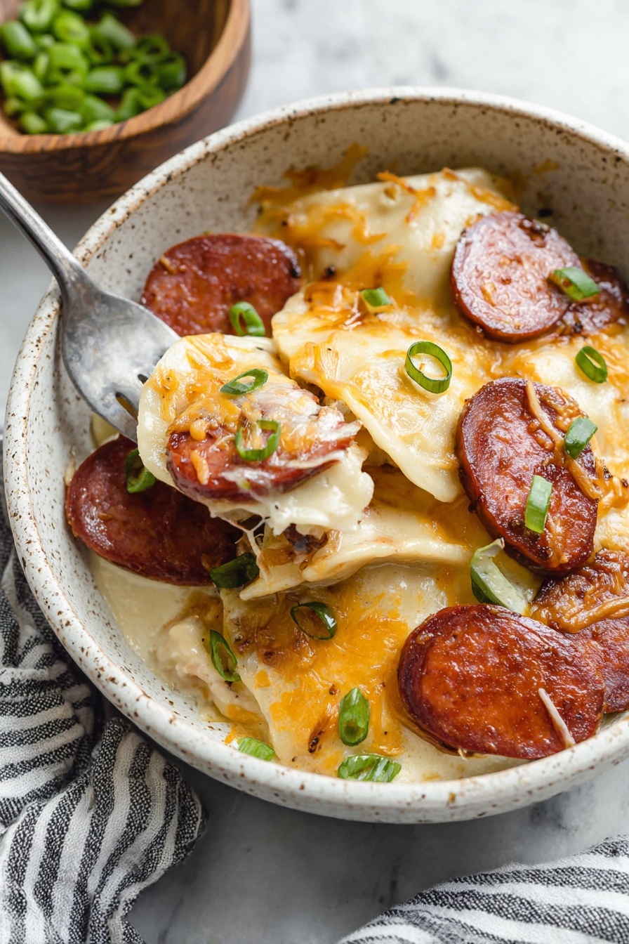 Kielbasa Pierogi Casserole - Serving Suggestion