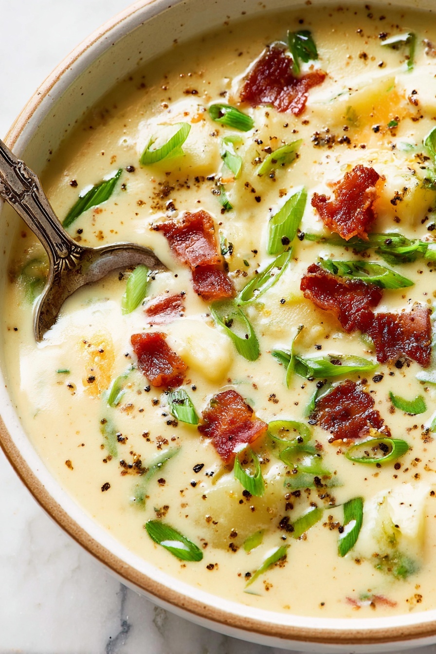 Yukon Gold Potato Soup - Serving Suggestion