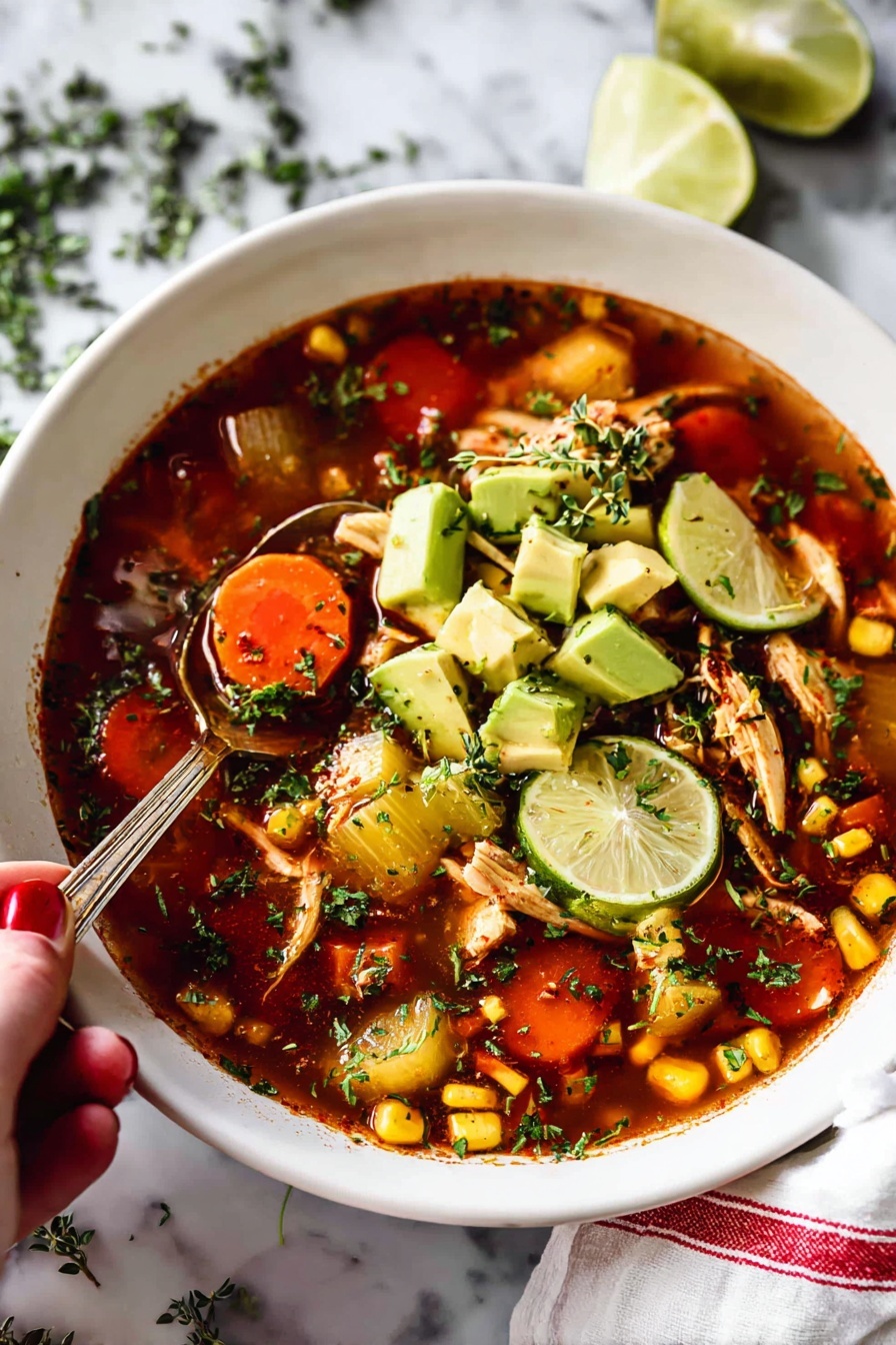 Mexican Chicken Soup - Serving Suggestion