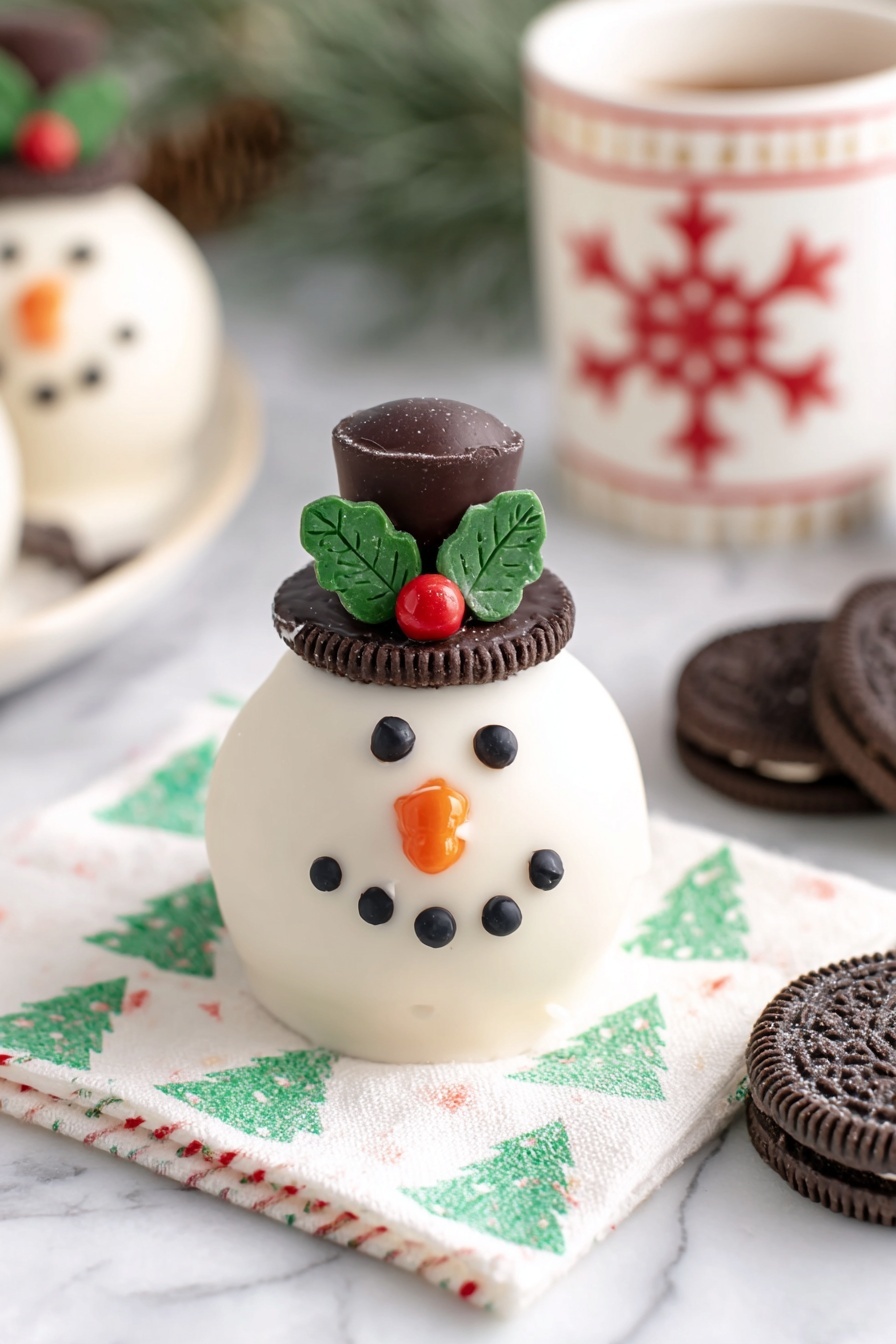 Snowman Oreo Balls - Serving Suggestion