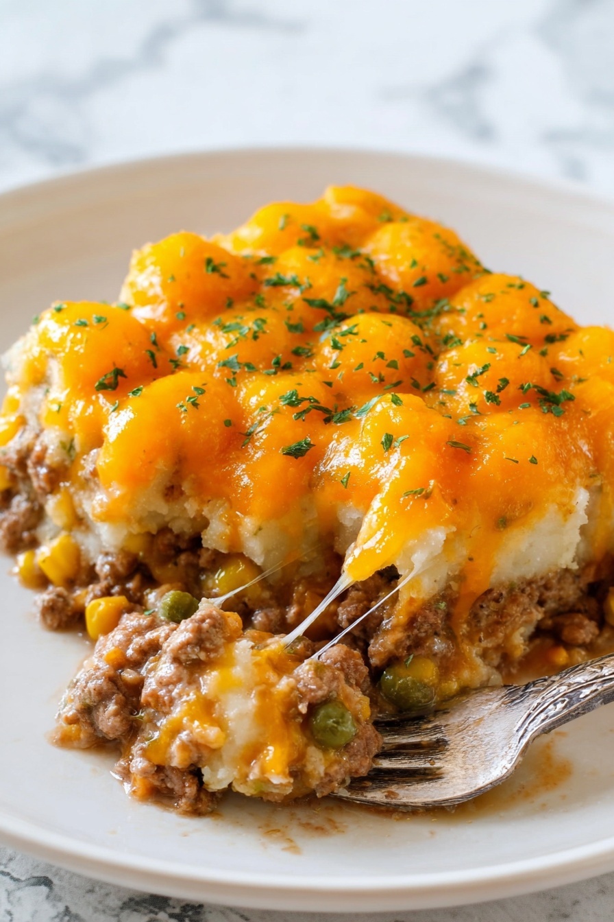 Cheesy Tater Tot Casserole - Serving Suggestion