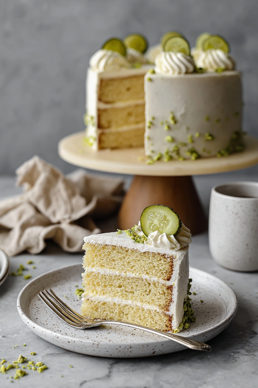 Dill Pickle Cake - Serving Suggestion