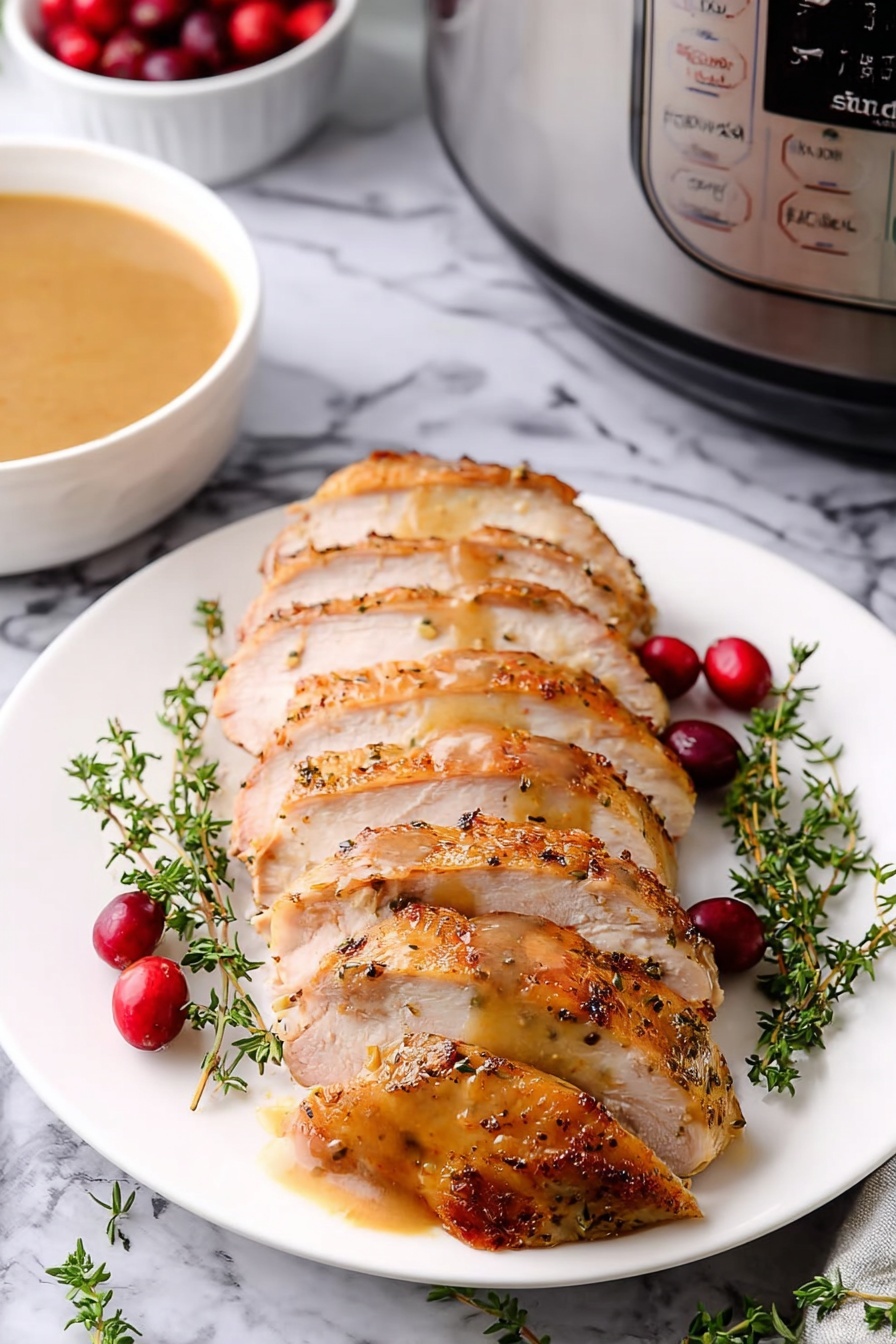Instant Pot Turkey Breast - Serving Suggestion