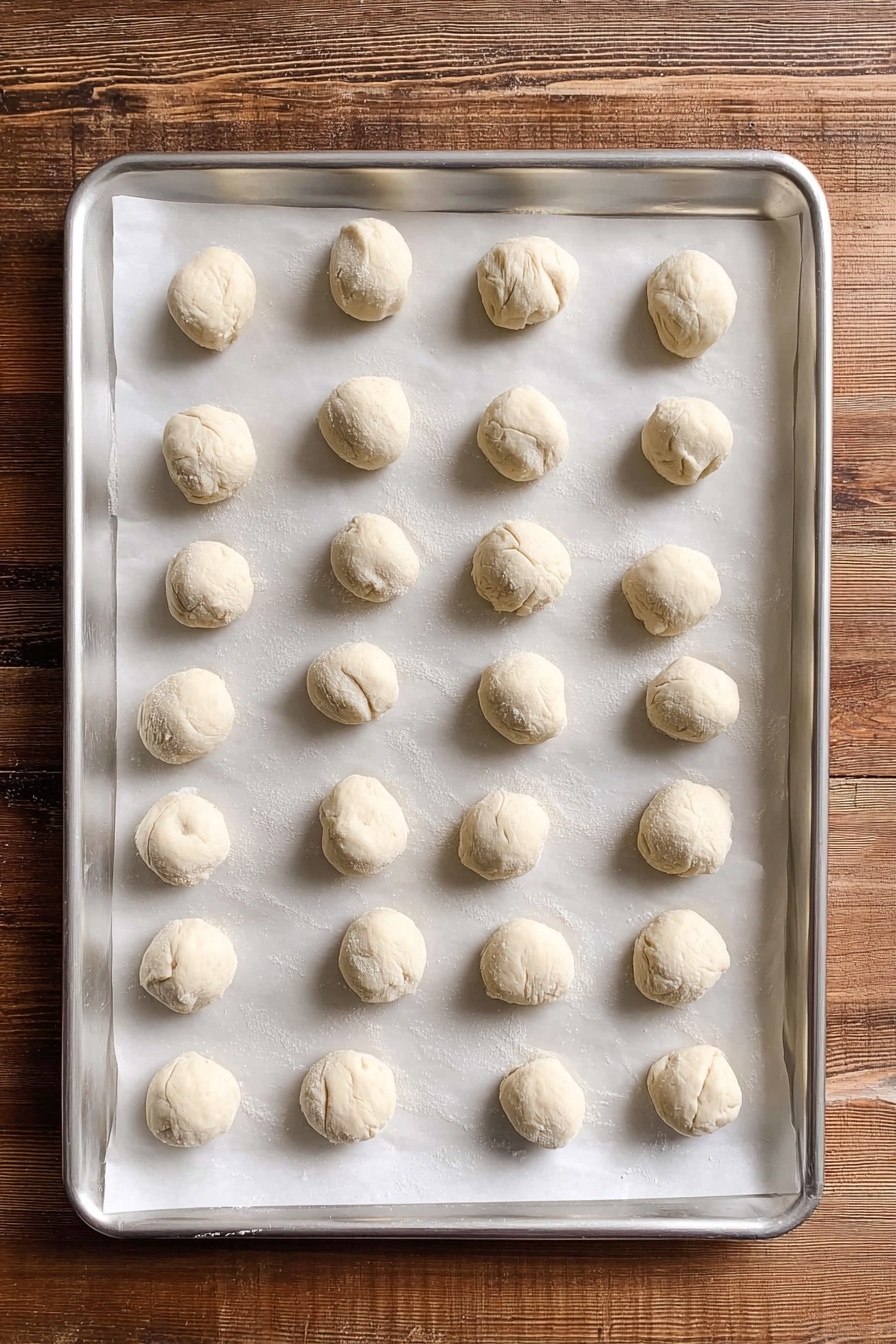A small, golden brown fried dough ball is shown close up between the thumb and index finger of a woman's hand, covered with a sparkling layer of sugar crystals that give it a rough, grainy texture. The fried dough looks crispy on the outside with an irregular surface, and the sugar is evenly coated all around. The background is blurred with soft dark and light colors, making the dough ball the clear focus of the image. Photo taken with an iphone --ar 2:3 --v 7