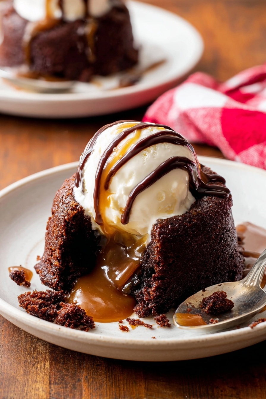 A clear glass bowl filled with a thick, smooth dark brown chocolate sauce. The sauce has a shiny texture and covers the inside edges of the bowl. A wooden spoon rests inside, scooping the rich chocolate mixture with some dripping off the edge of the spoon. The bowl is placed on a white marbled surface with visible wood textures around. photo taken with an iphone --ar 2:3 --v 7