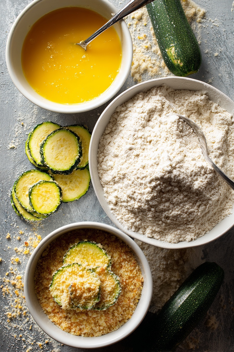 A white plate holds a circle of small, golden brown fried pickle slices with a crunchy texture topped with tiny salt crystals. In the middle of the plate, there is a small metal cup filled with creamy white dipping sauce sprinkled with black pepper. Behind the cup, three thin, bright yellow lemon slices rest against the plate. A woman's hand is seen dipping one of the fried pickle slices halfway into the sauce. The plate is set on a white marbled surface. photo taken with an iphone --ar 2:3 --v 7
